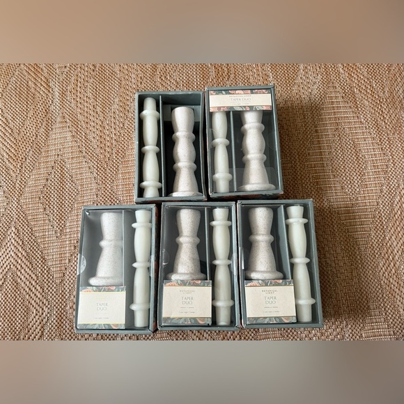 Botanical Light 5 Box Set of Taper Candles & Ceramic Holders,Bundle of 5,NWT - Picture 1 of 4